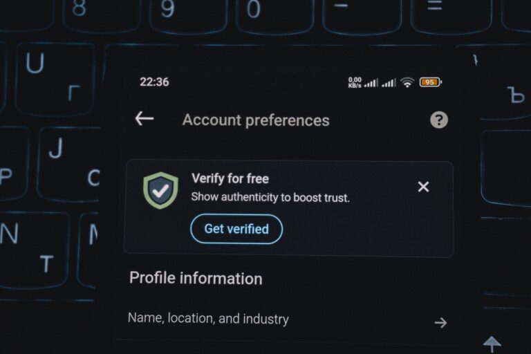 Smartphone displaying a digital account verification alert