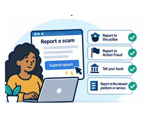 Report through the right service