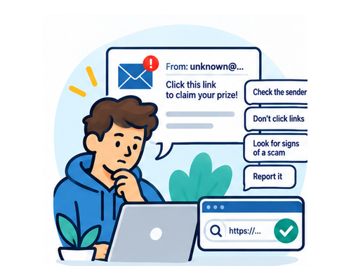 Suspicious email, text or website